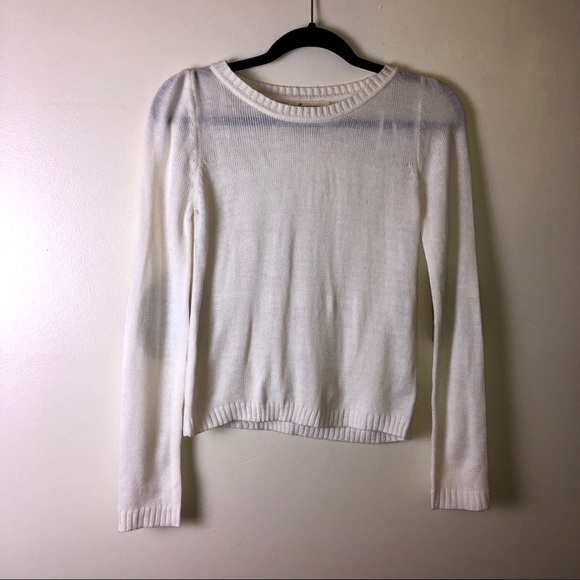 Cream sweater with brown elbow patches - Picture 2 of 4